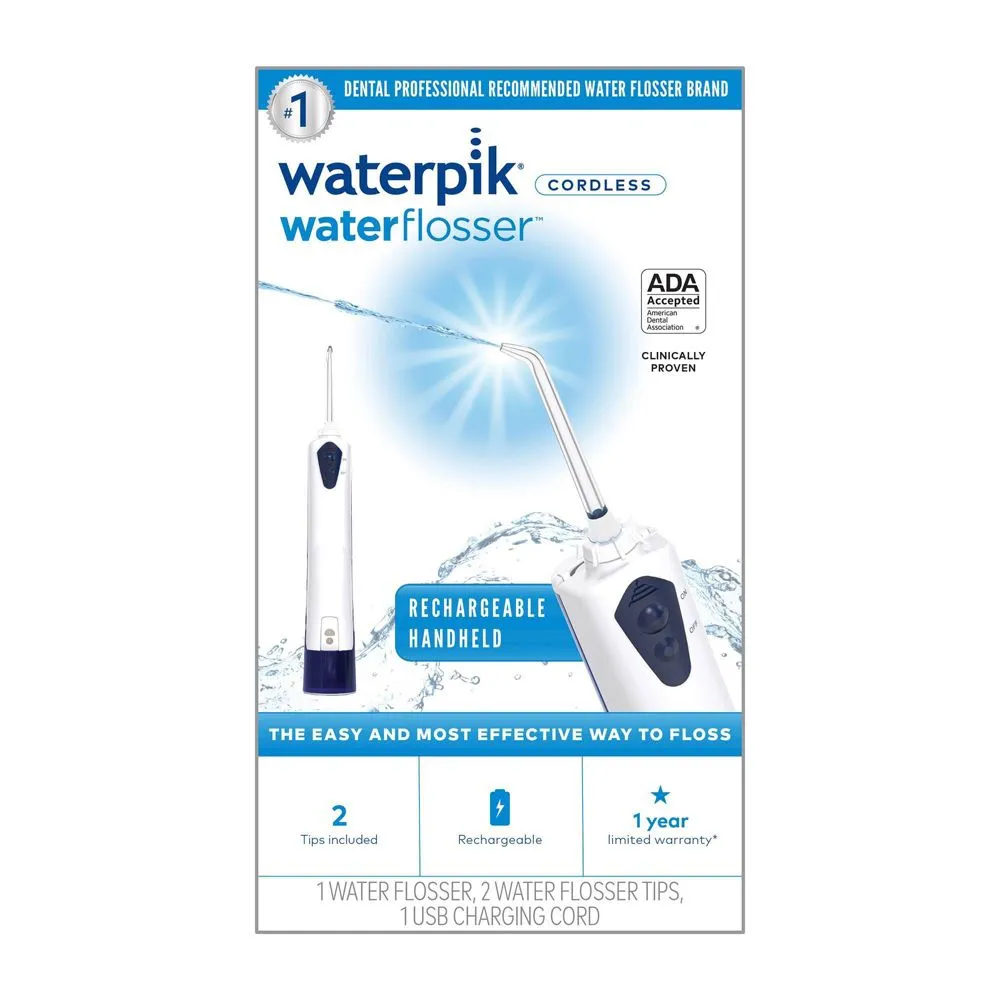 New - Waterpik Rechargeable Cordless Water Flosser - WP-360 - White