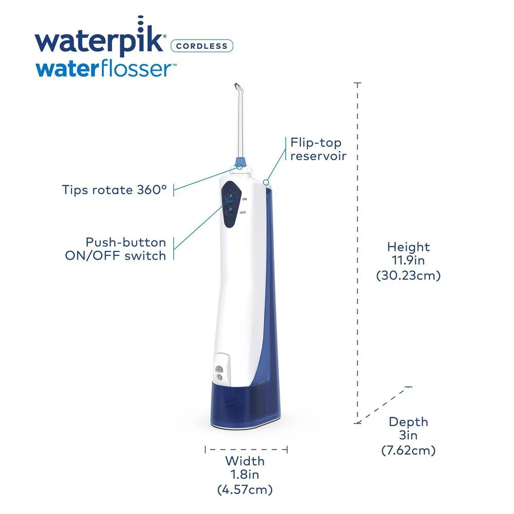 New - Waterpik Rechargeable Cordless Water Flosser - WP-360 - White