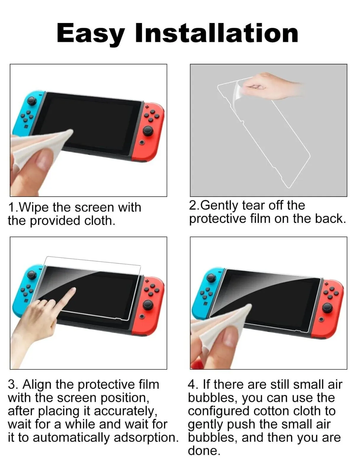 Nintendo Switch Screen Protector Tempered Glass 9H Hardness Anti-Scratch Protect