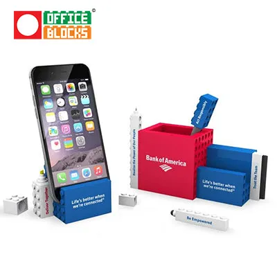 Office Blocks 7 in 1 Pen Pot and Phone Stand Set