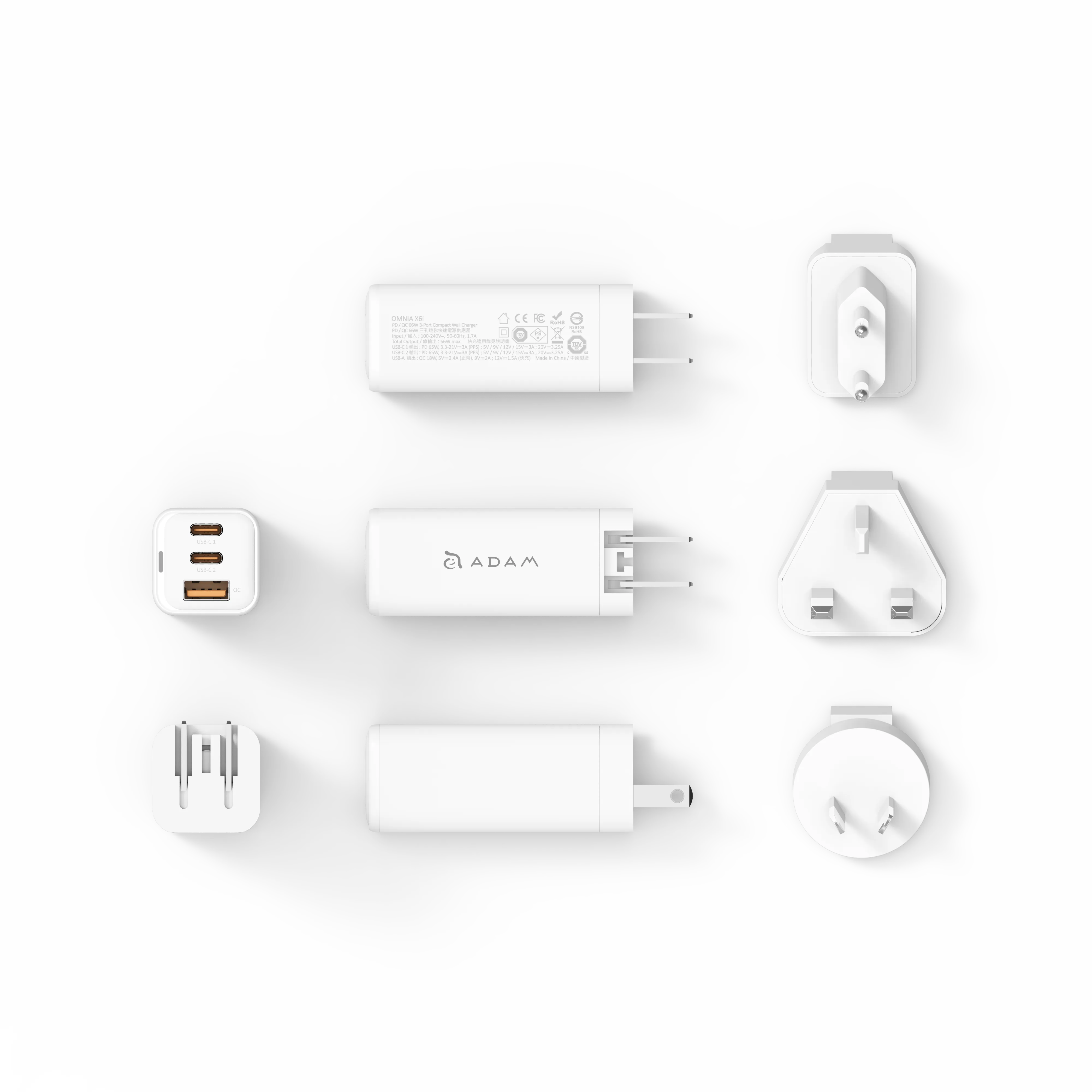 OMNIA X6i PD / QC 66W Compact Wall Charger X2