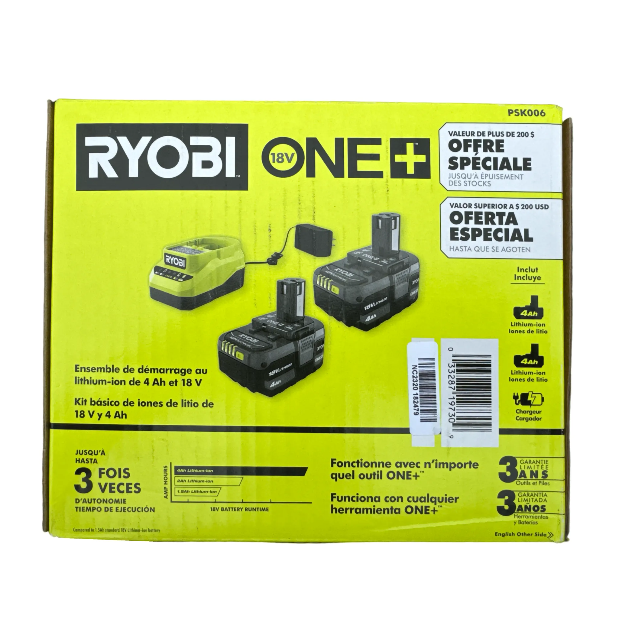 ONE  18V Lithium-Ion 4.0 Ah Battery (2-Pack) and Charger Kit