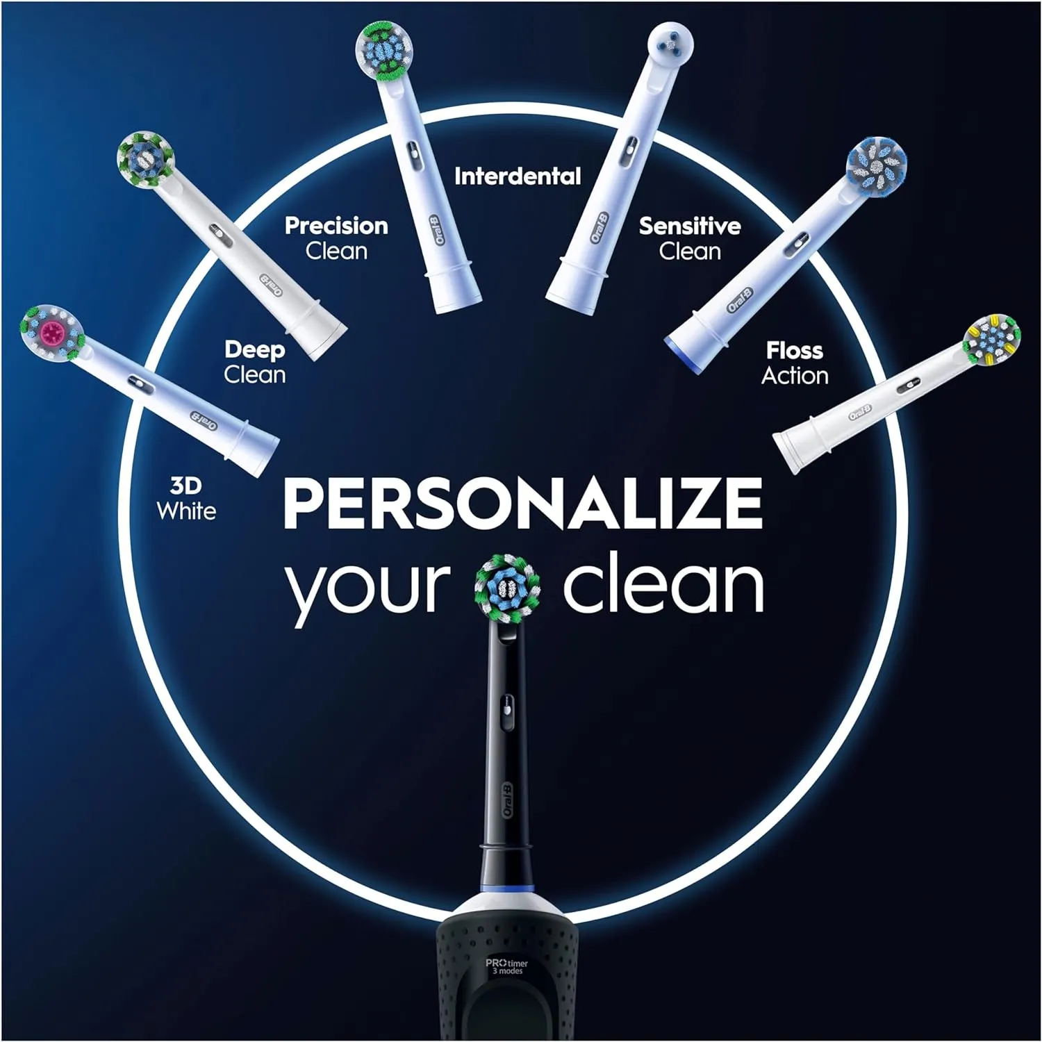 Oral-B Vitality Pro Electric Toothbrush For Adults, Gifts For Him / Her, 1 Handle, 2 Toothbrush Heads, 3 Brushing Modes Including Sensitive Plus - Black