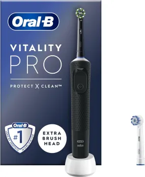 Oral-B Vitality Pro Electric Toothbrush For Adults, Gifts For Him / Her, 1 Handle, 2 Toothbrush Heads, 3 Brushing Modes Including Sensitive Plus - Black