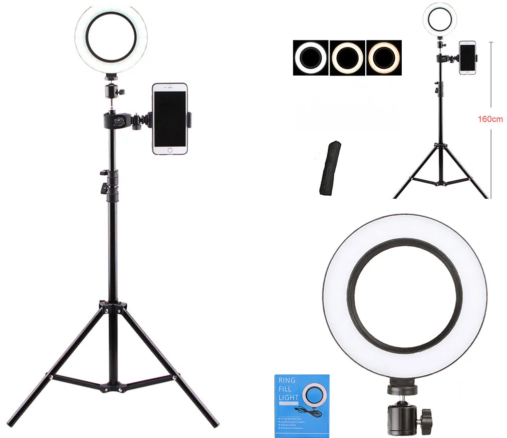 PA330 - 6.3" Selfie LED Ring Light with Tripod Stand