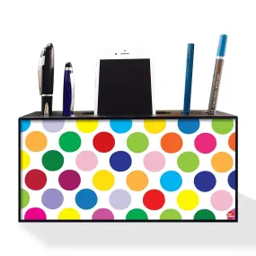 Pen Mobile Stand Holder Desk Organizer - Colorful Polka Dots