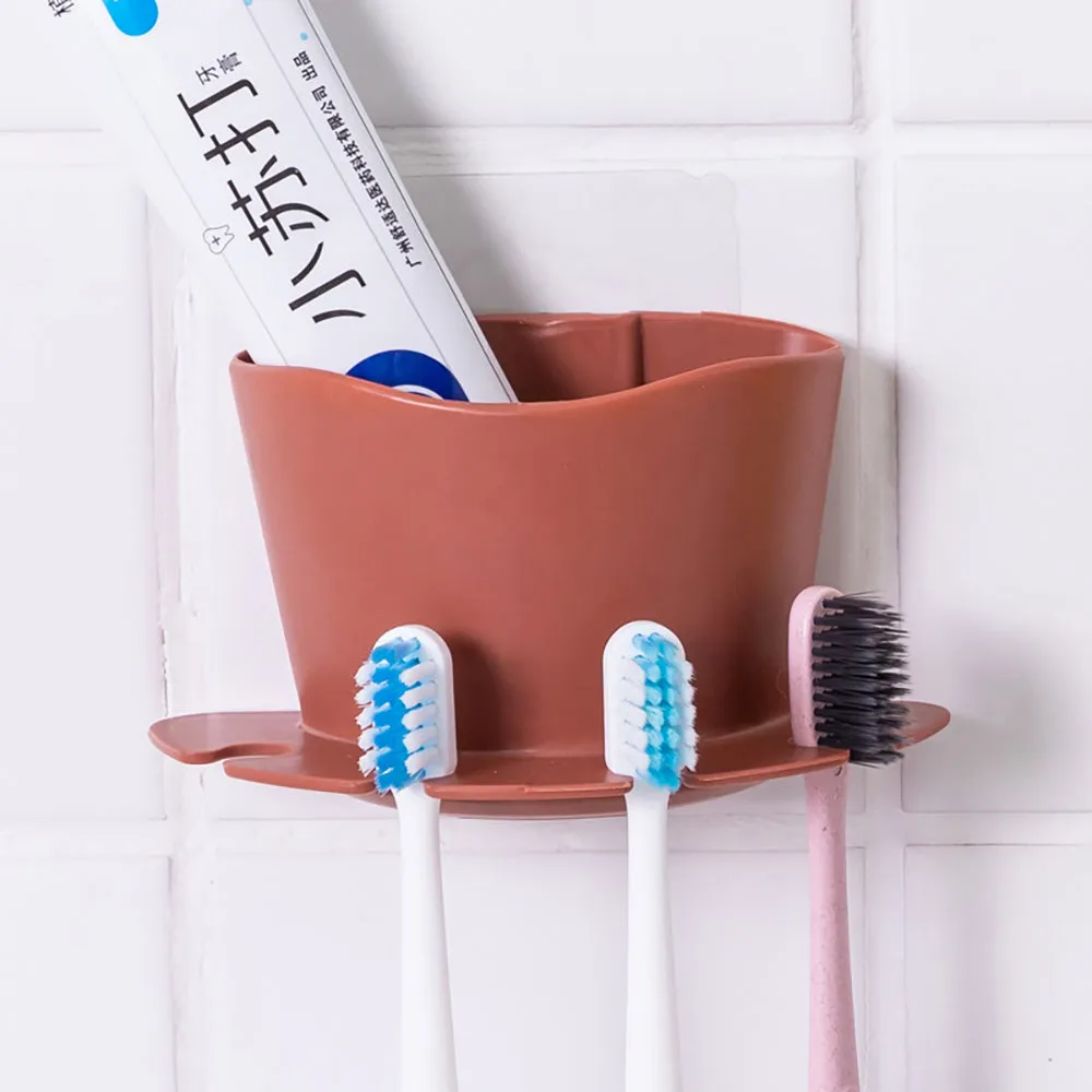 Perforated toothbrush seat storage rack, simple and practical, easy to use, can be hung, bathroom, home, toothbrush, life fun