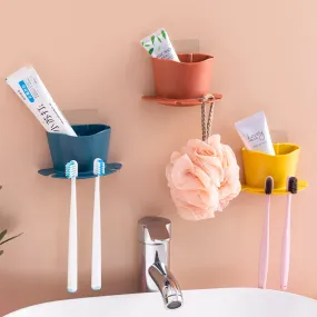 Perforated toothbrush seat storage rack, simple and practical, easy to use, can be hung, bathroom, home, toothbrush, life fun