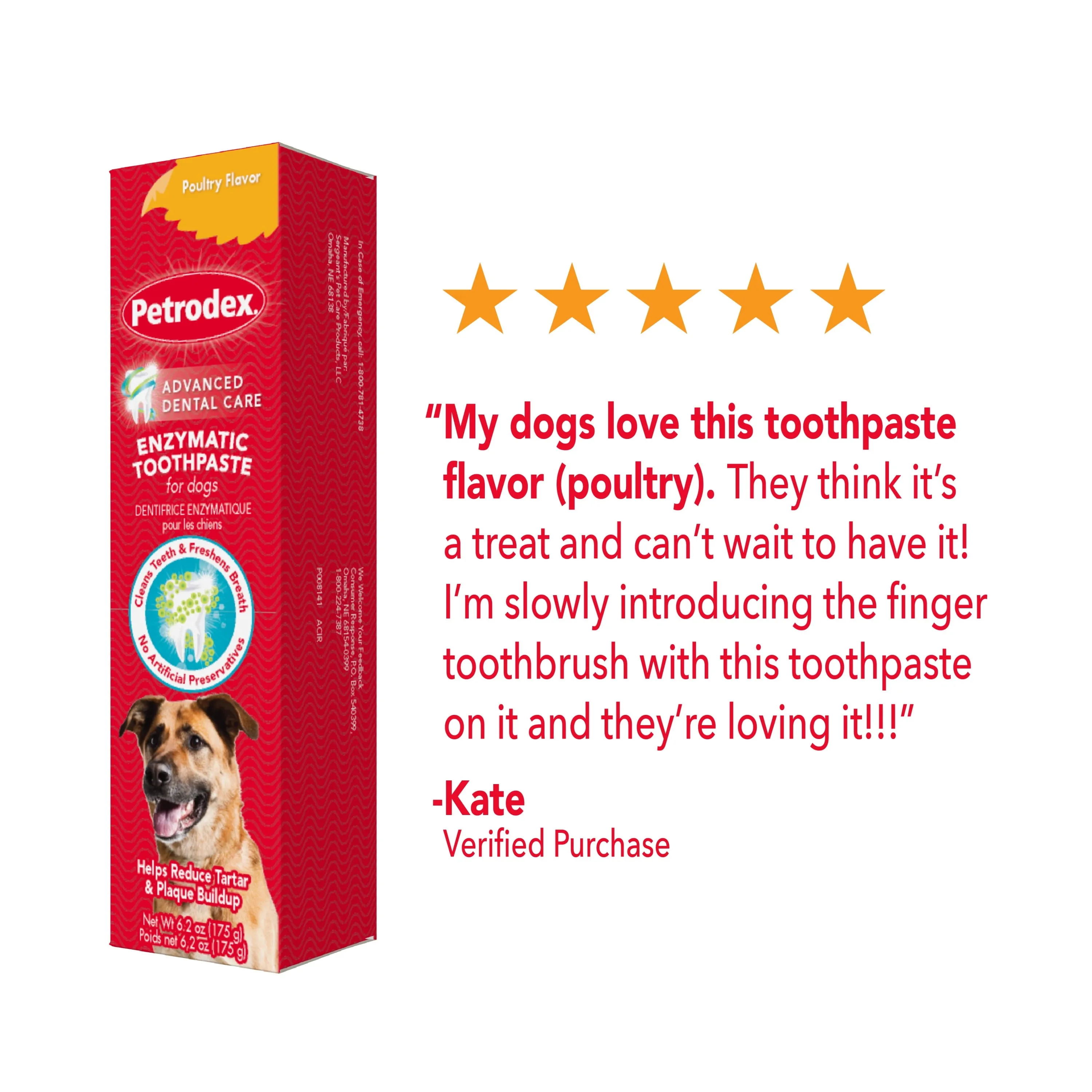 PETRODEX Enzymatic Toothpaste For Dogs, 2.5 oz, Poultry Flavor