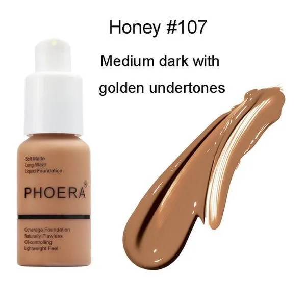 Phoera Foundation Full Coverage Flawless Matte Liquid Foundation