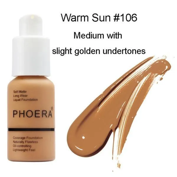 Phoera Foundation Full Coverage Flawless Matte Liquid Foundation