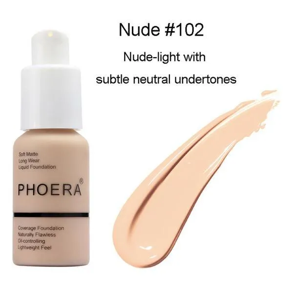 Phoera Foundation Full Coverage Flawless Matte Liquid Foundation