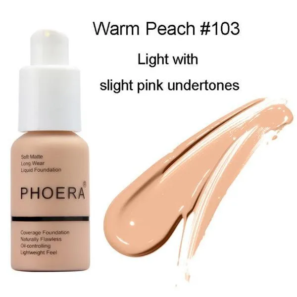 Phoera Foundation Full Coverage Flawless Matte Liquid Foundation