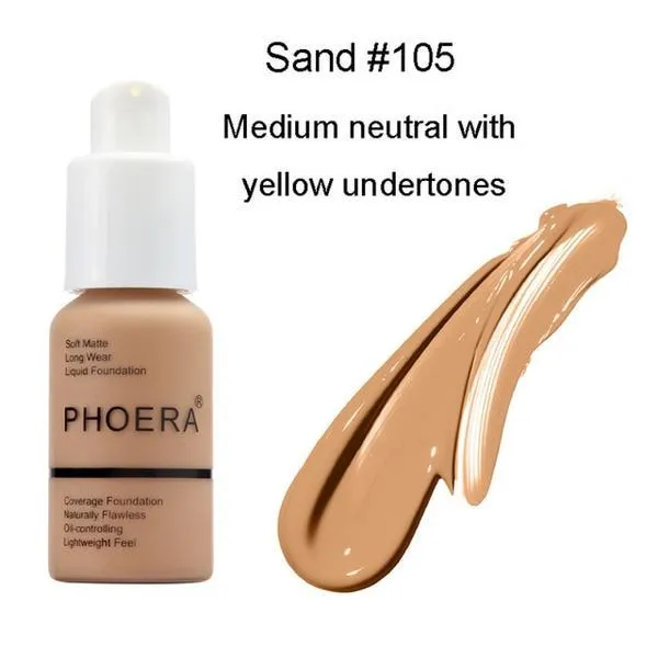 Phoera Foundation Full Coverage Flawless Matte Liquid Foundation