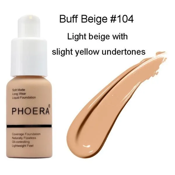 Phoera Foundation Full Coverage Flawless Matte Liquid Foundation