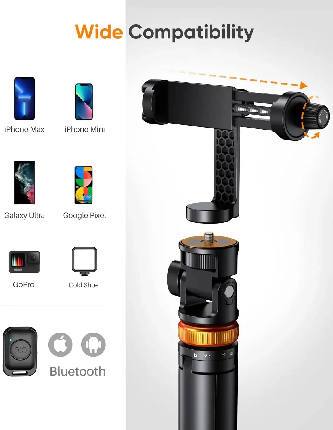 Phone Tripod with Remote for iPhone & Android