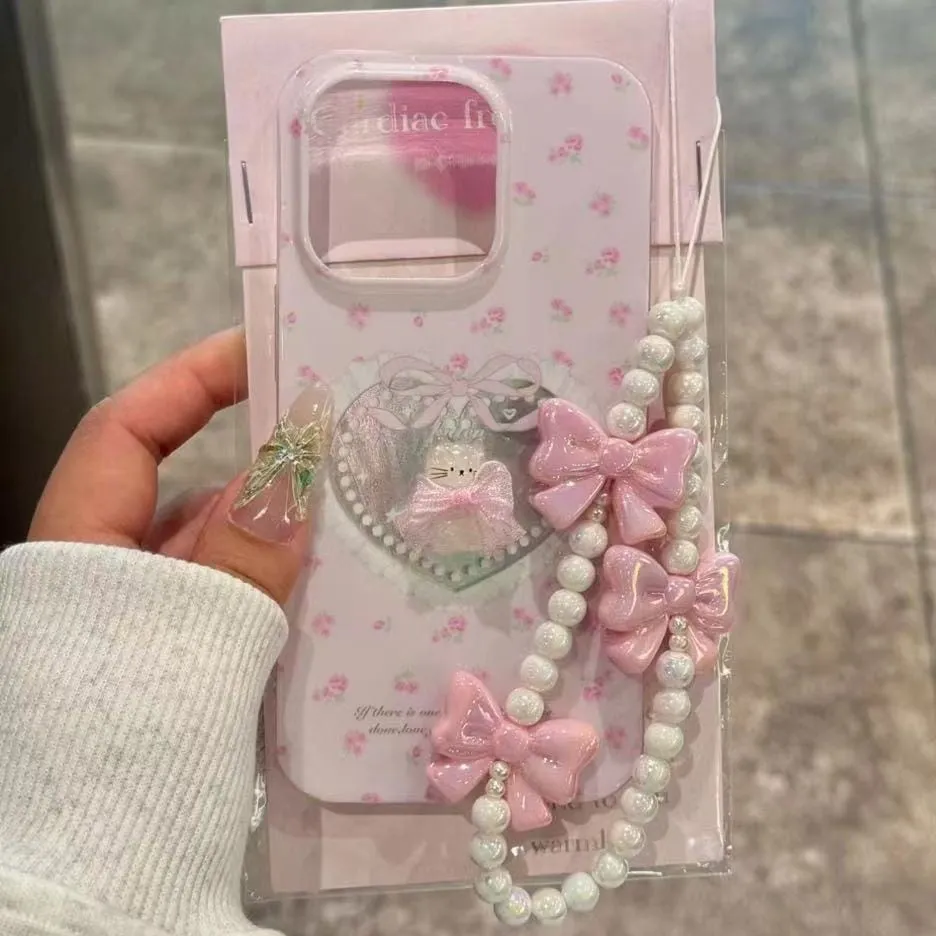 Pink Kitty Heart Bowknot iPhone Case SK530