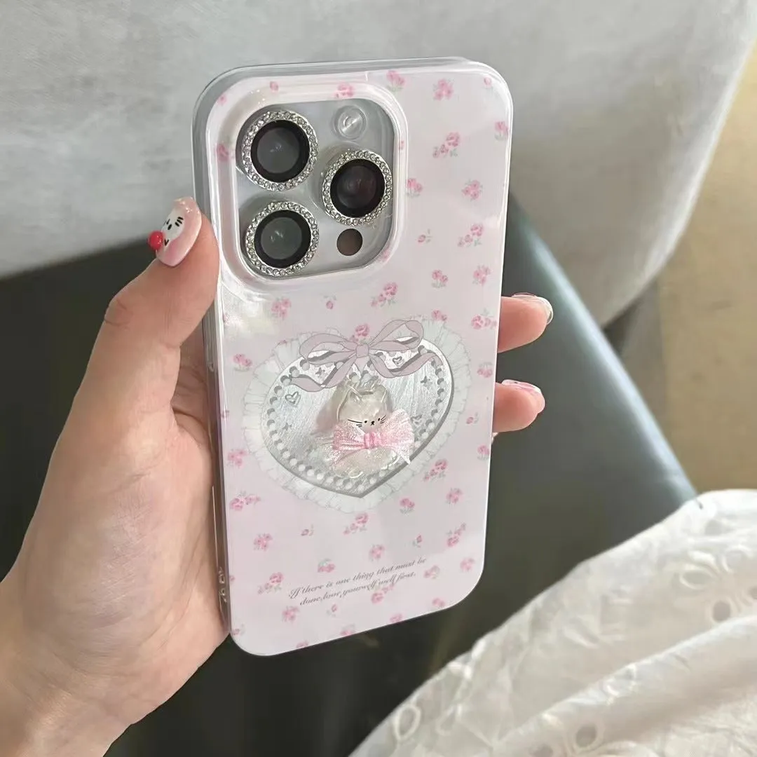 Pink Kitty Heart Bowknot iPhone Case SK530