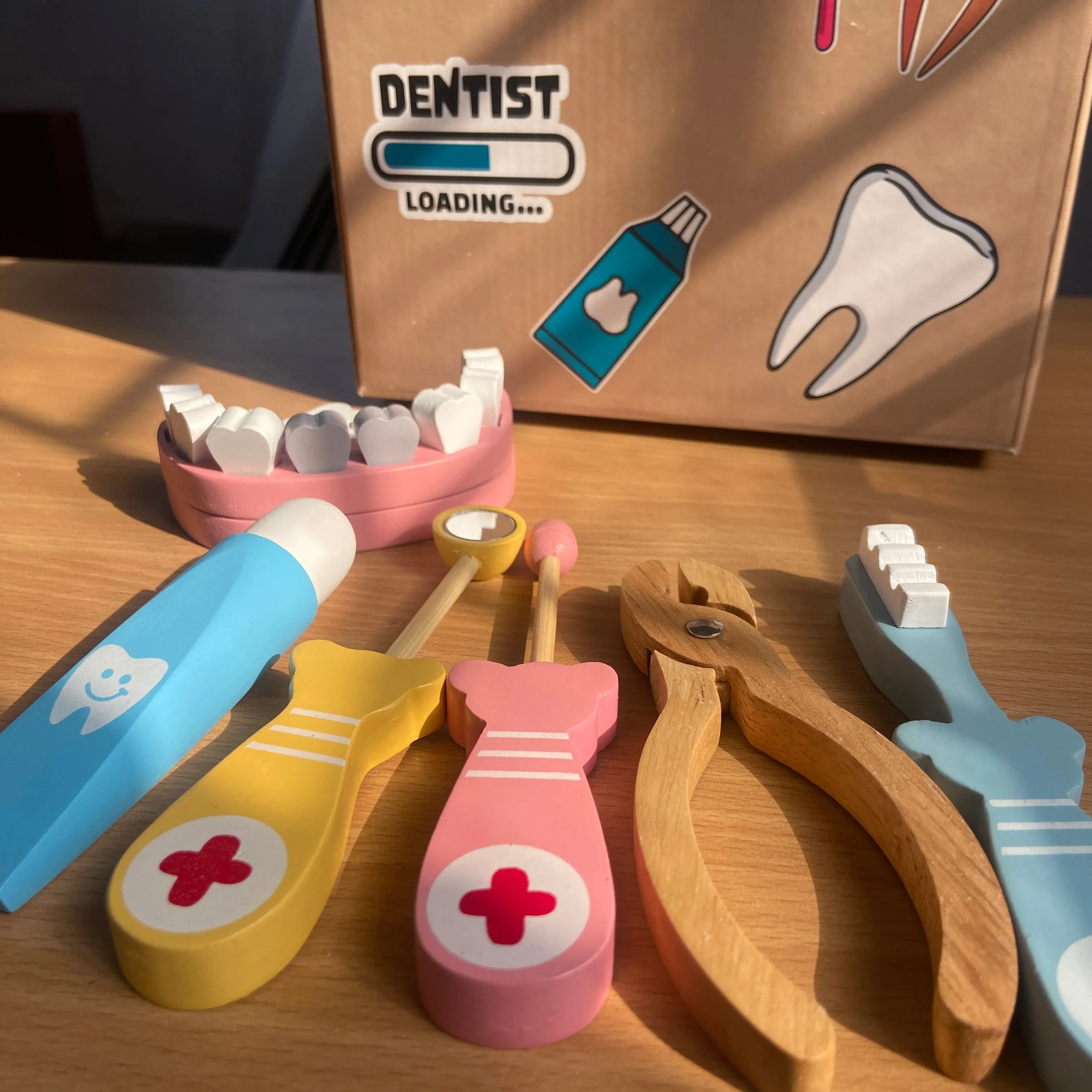 Playbox Happy Teeth Wooden dental Doctor Kit Toy Pretend Play wooden doctor Set