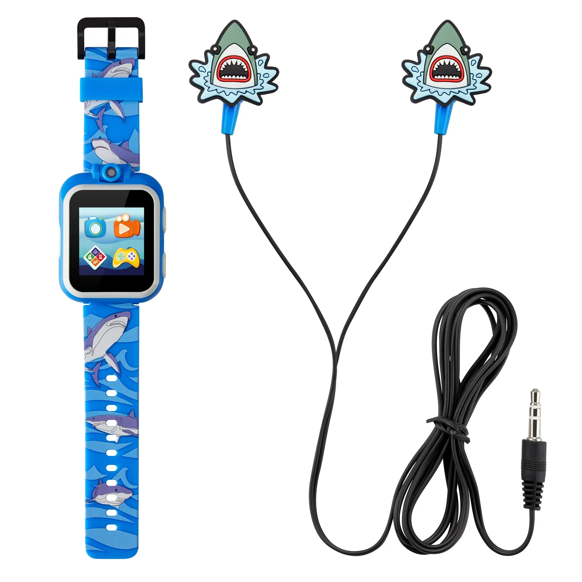 Playzoom Kids Smartwatch & Earbuds Set: Blue Shark