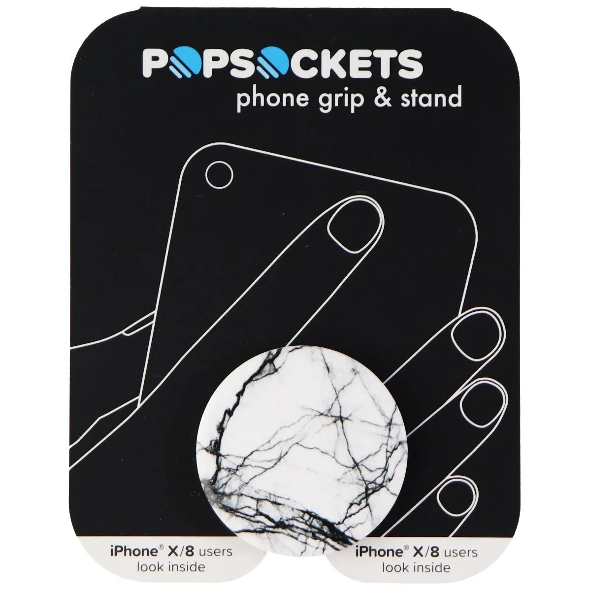 PopSockets: Collapsible Grip & Stand for - White Marble (X/8 Packaging)