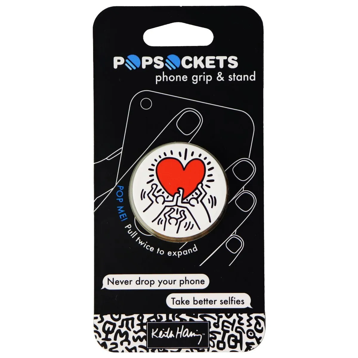 PopSockets: Grip and Stand for Phones & Tablets - Keith Haring 3 Figures / Heart