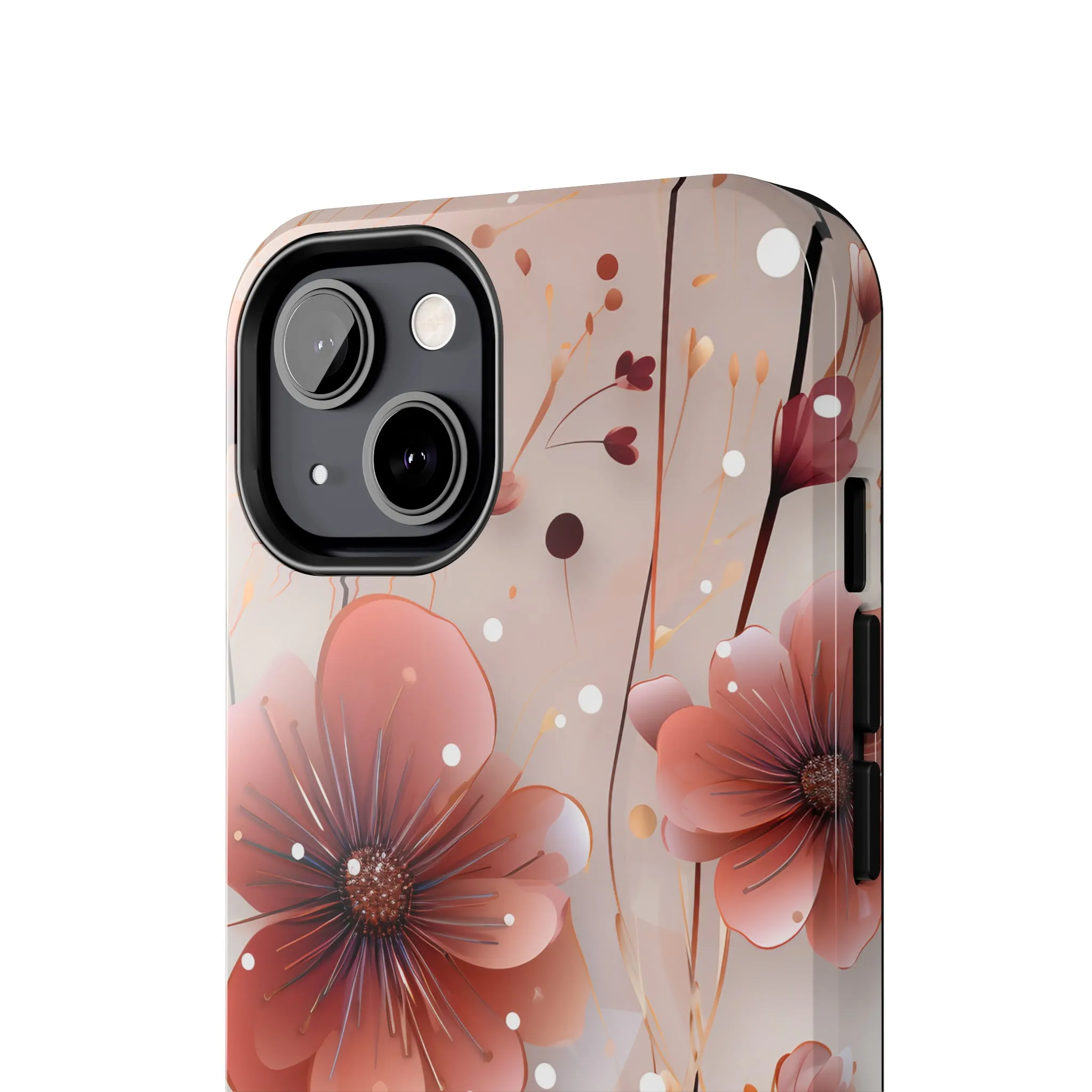 Pretty Mauve Flowers Pattern Design Tough Phone Case compatible with a large variety of iPhone models, Gift, Phone Case