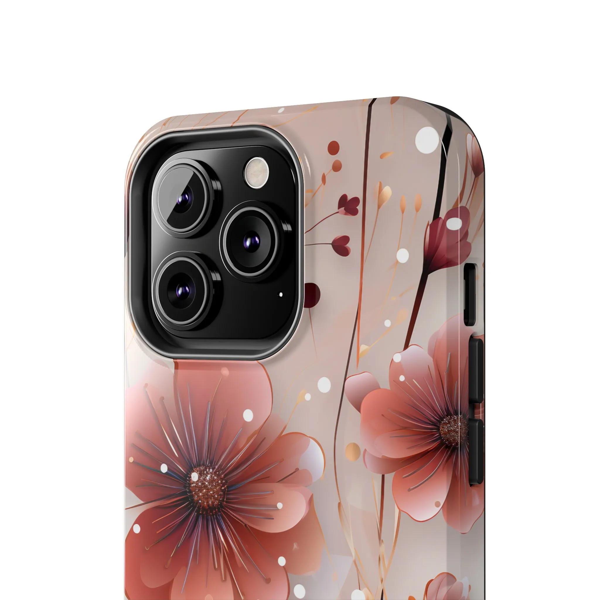 Pretty Mauve Flowers Pattern Design Tough Phone Case compatible with a large variety of iPhone models, Gift, Phone Case