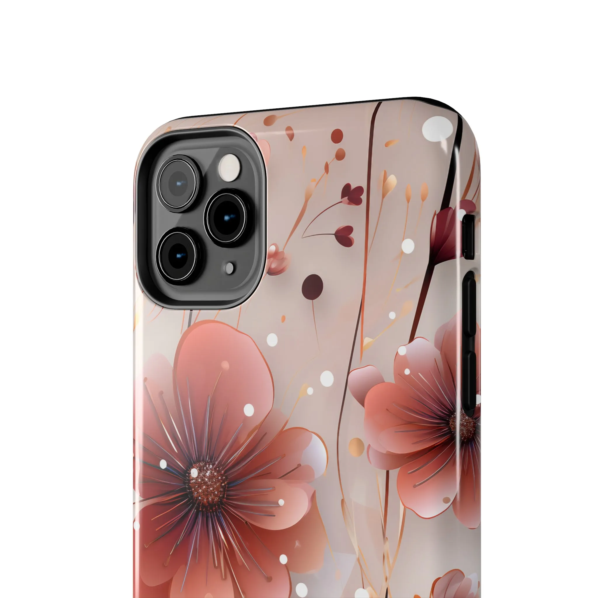 Pretty Mauve Flowers Pattern Design Tough Phone Case compatible with a large variety of iPhone models, Gift, Phone Case