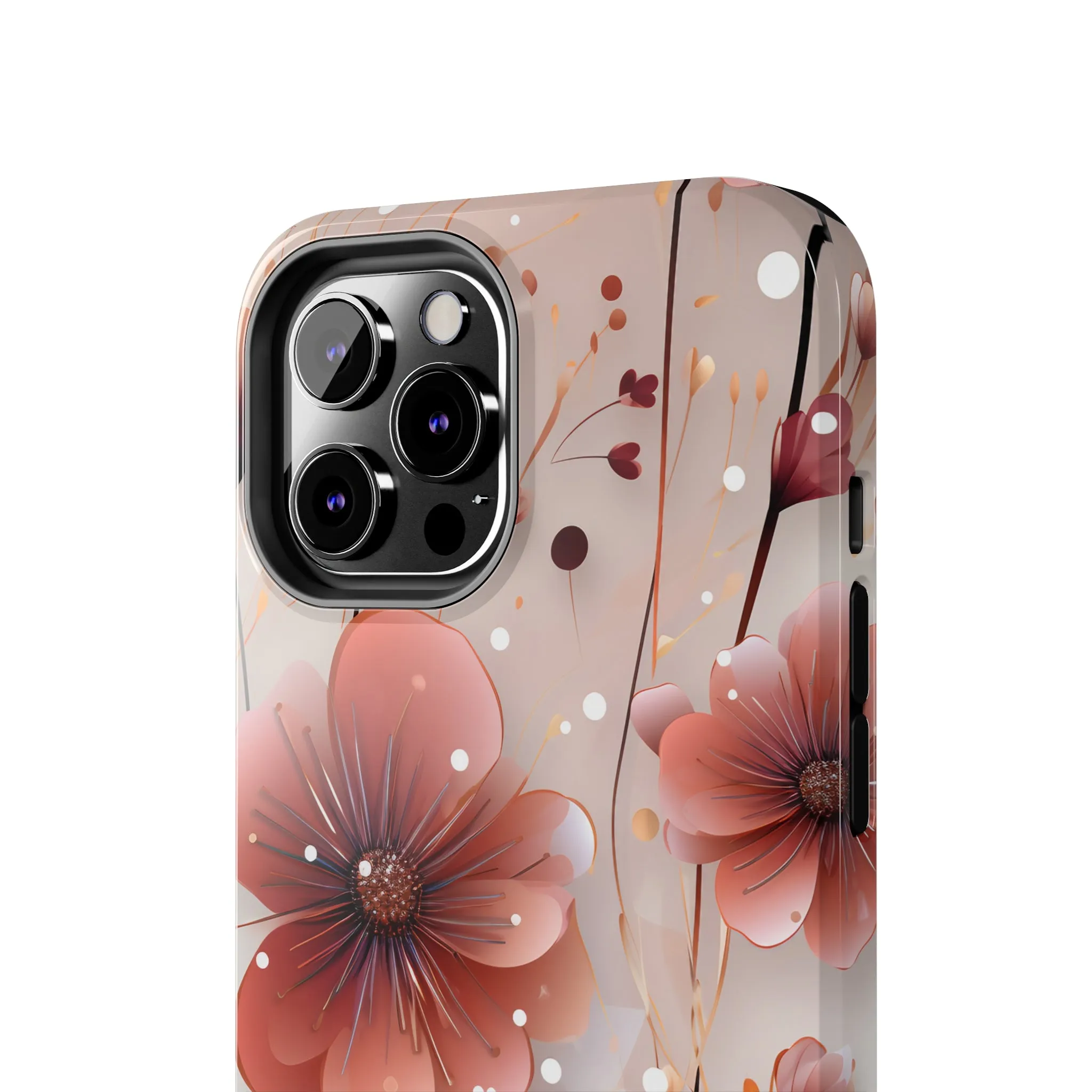 Pretty Mauve Flowers Pattern Design Tough Phone Case compatible with a large variety of iPhone models, Gift, Phone Case