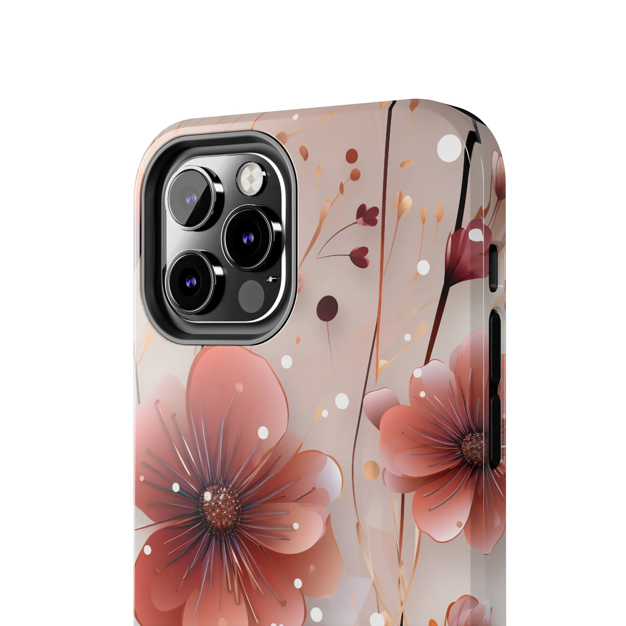 Pretty Mauve Flowers Pattern Design Tough Phone Case compatible with a large variety of iPhone models, Gift, Phone Case