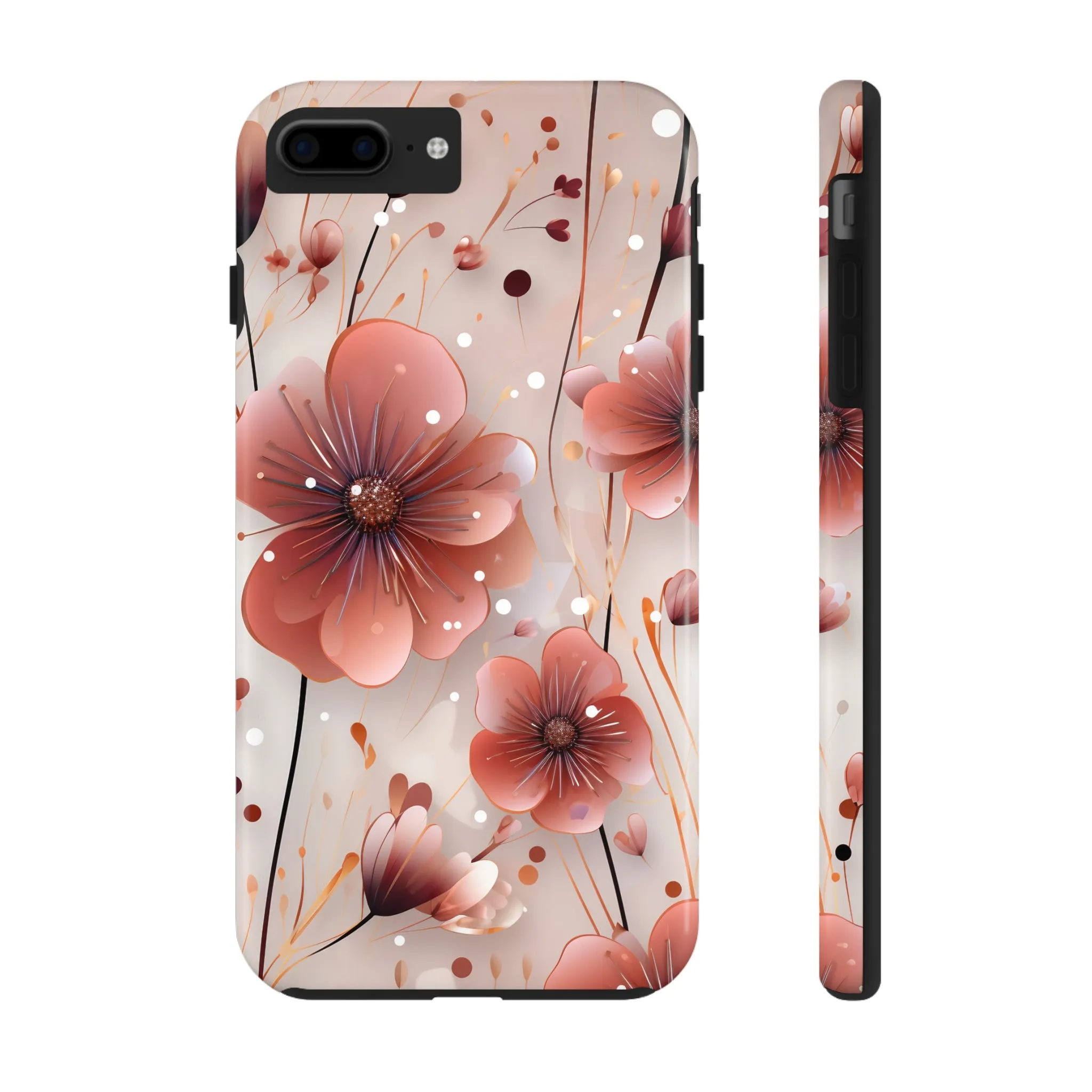 Pretty Mauve Flowers Pattern Design Tough Phone Case compatible with a large variety of iPhone models, Gift, Phone Case