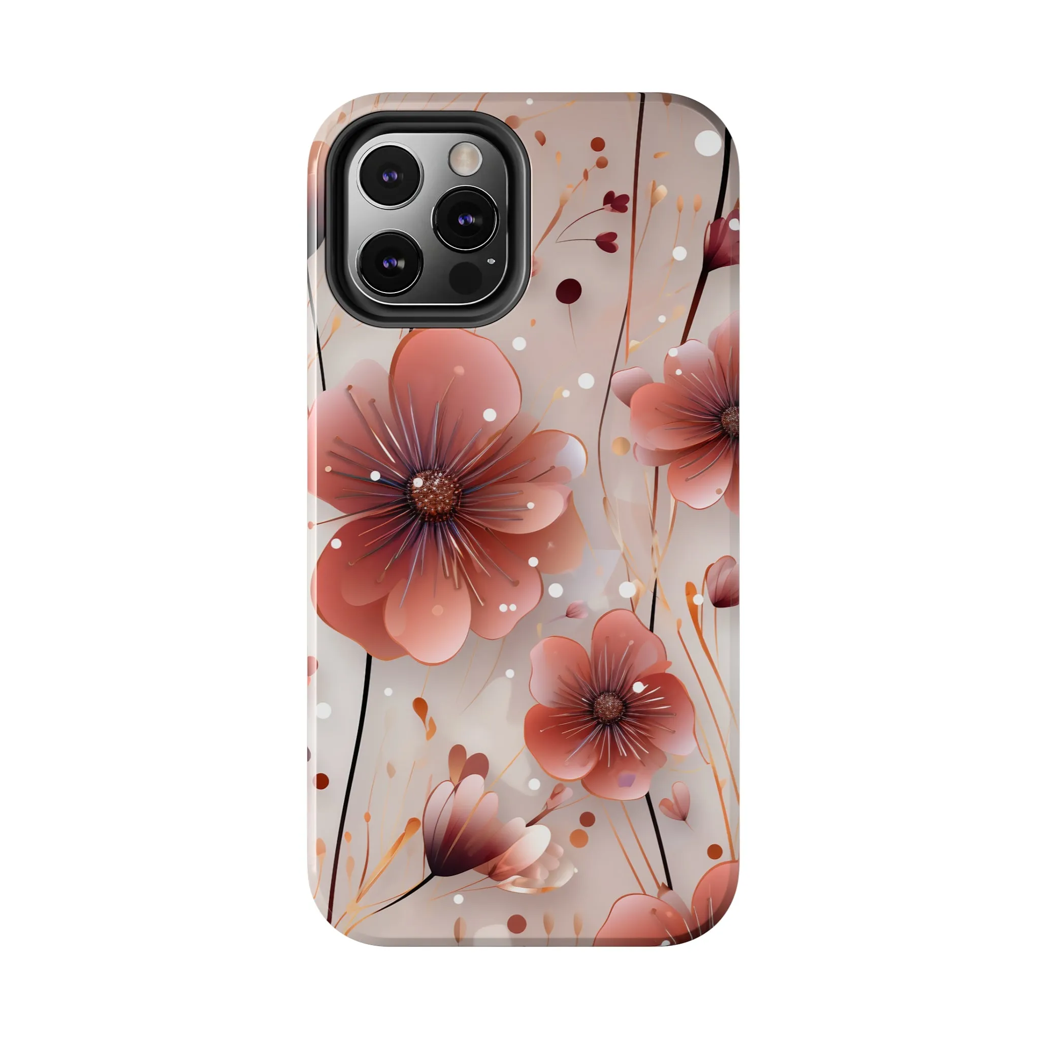 Pretty Mauve Flowers Pattern Design Tough Phone Case compatible with a large variety of iPhone models, Gift, Phone Case