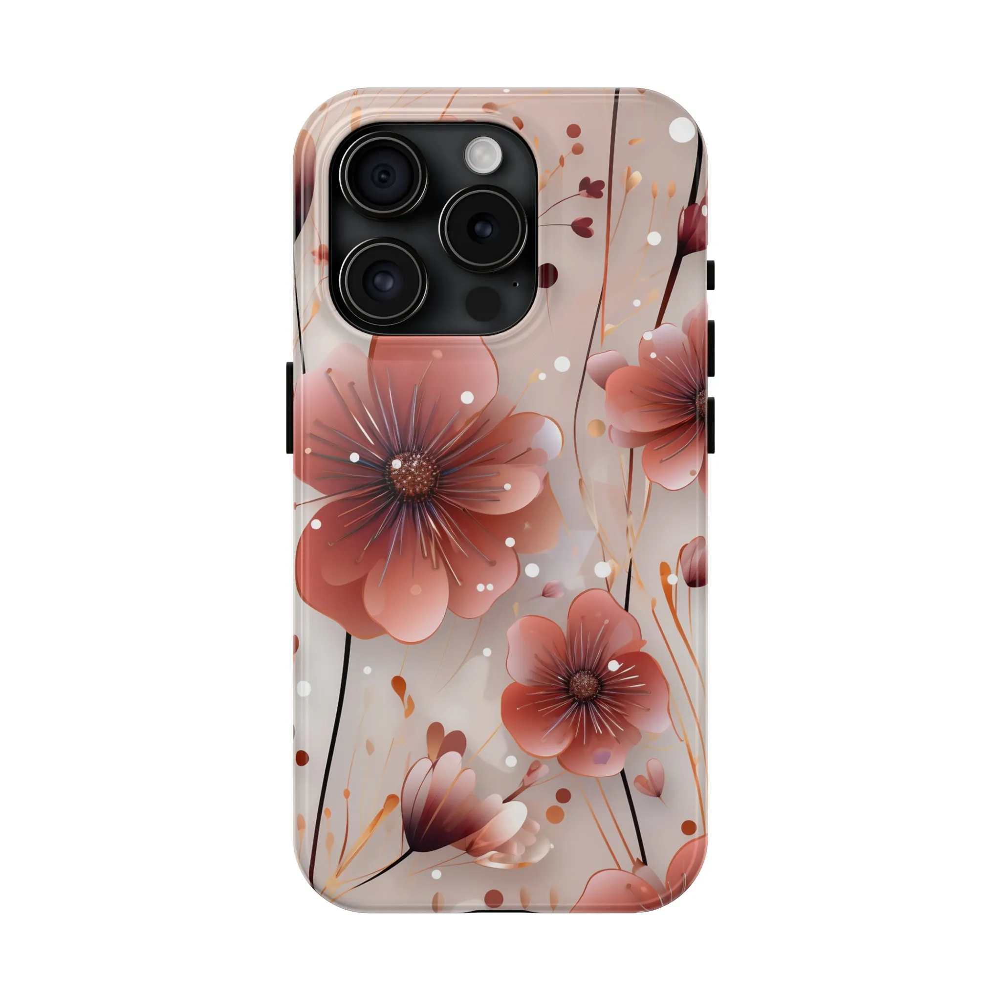 Pretty Mauve Flowers Pattern Design Tough Phone Case compatible with a large variety of iPhone models, Gift, Phone Case