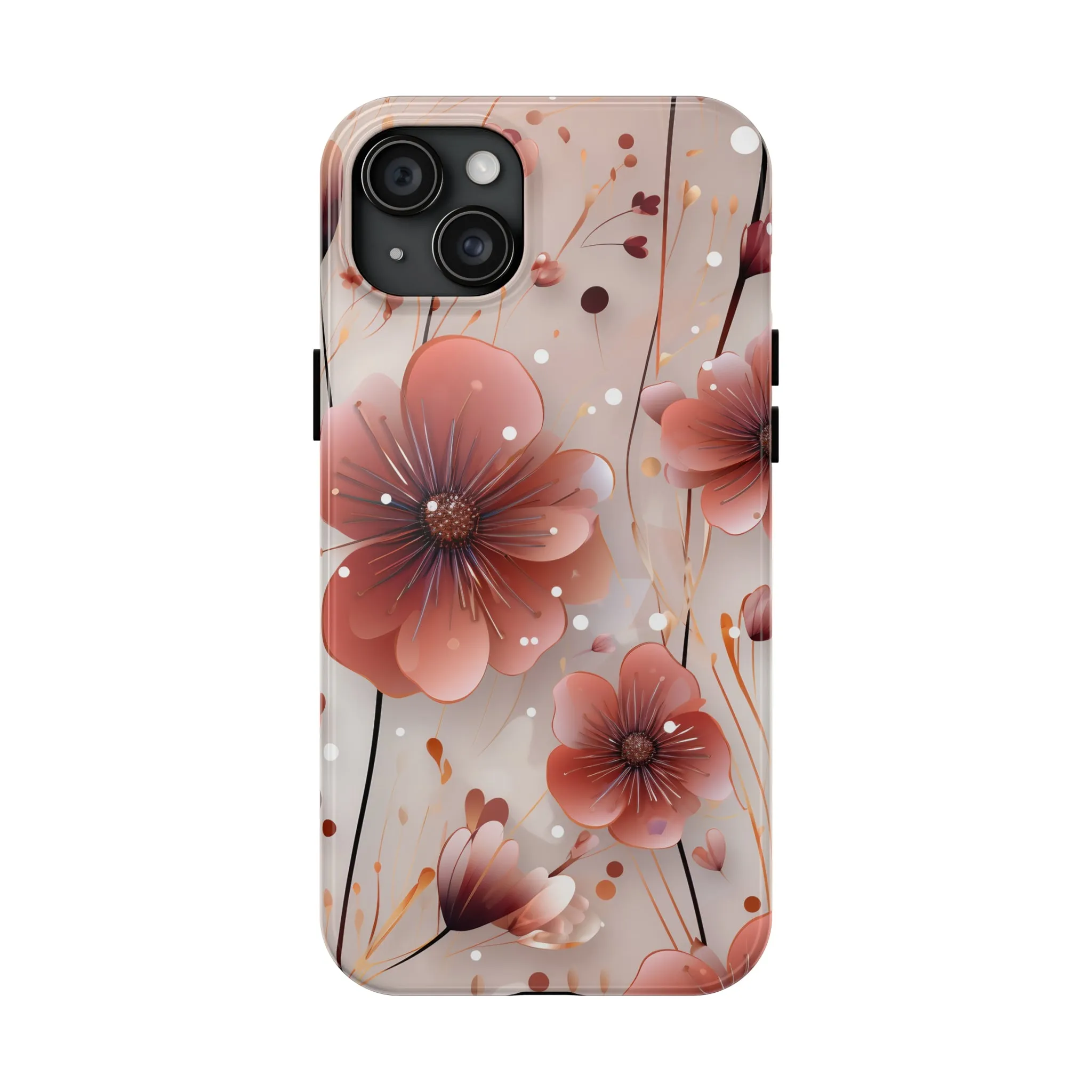 Pretty Mauve Flowers Pattern Design Tough Phone Case compatible with a large variety of iPhone models, Gift, Phone Case