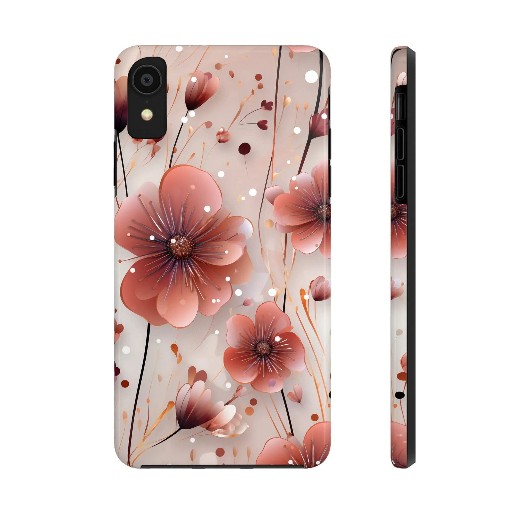 Pretty Mauve Flowers Pattern Design Tough Phone Case compatible with a large variety of iPhone models, Gift, Phone Case