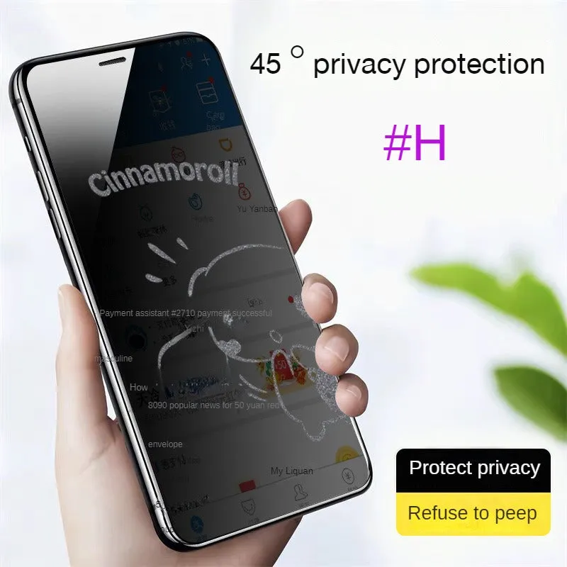 Privacy phone screen protector suitable for Apple 15promax privacy film, iPhone14 explosion-proof film, 13/12 cartoon screen film, xsmax new model