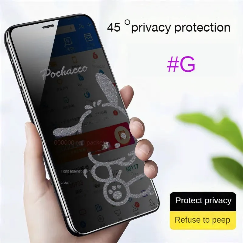 Privacy phone screen protector suitable for Apple 15promax privacy film, iPhone14 explosion-proof film, 13/12 cartoon screen film, xsmax new model