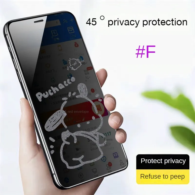 Privacy phone screen protector suitable for Apple 15promax privacy film, iPhone14 explosion-proof film, 13/12 cartoon screen film, xsmax new model