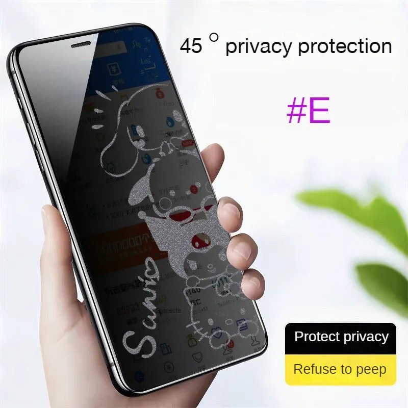 Privacy phone screen protector suitable for Apple 15promax privacy film, iPhone14 explosion-proof film, 13/12 cartoon screen film, xsmax new model