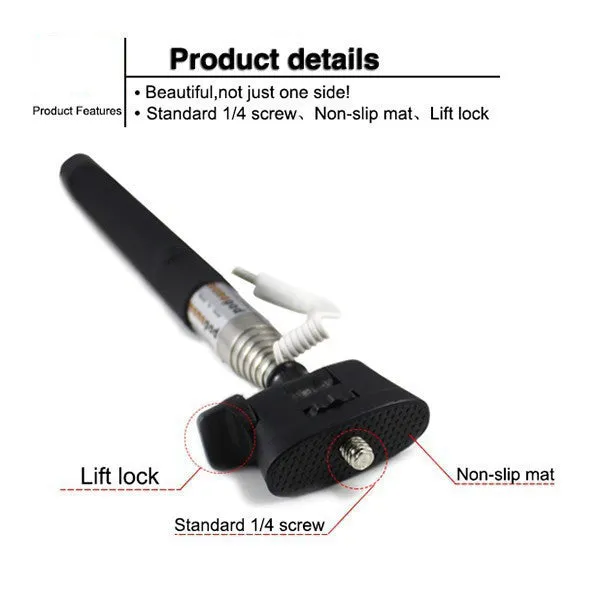 Profissional Grooves On Selfie Sticks Mobile Phone Camera Selfie Tripod 14 Screw Extendable Portrait Handheld Selfie Monopod