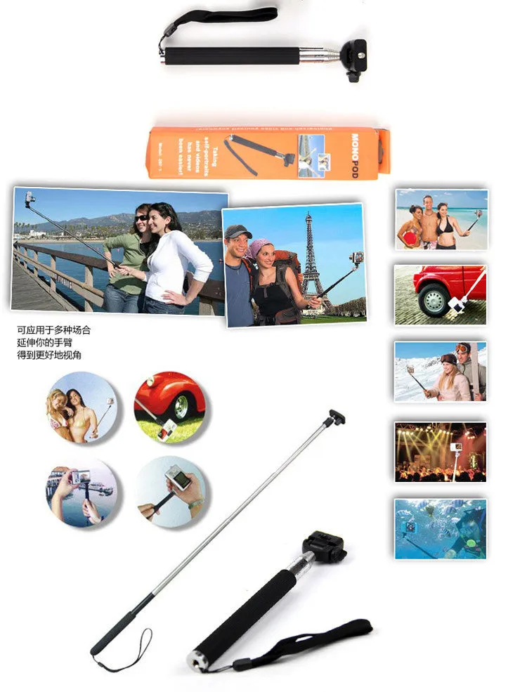 Profissional Grooves On Selfie Sticks Mobile Phone Camera Selfie Tripod 14 Screw Extendable Portrait Handheld Selfie Monopod