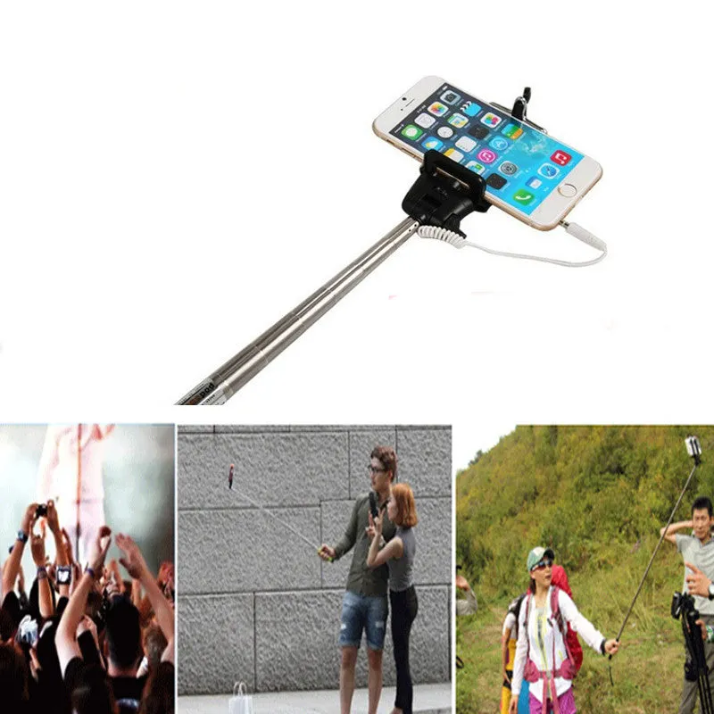 Profissional Grooves On Selfie Sticks Mobile Phone Camera Selfie Tripod 14 Screw Extendable Portrait Handheld Selfie Monopod