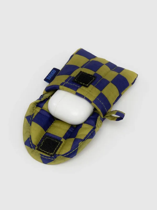 Puffy Earbuds Case: Pear Navy Check