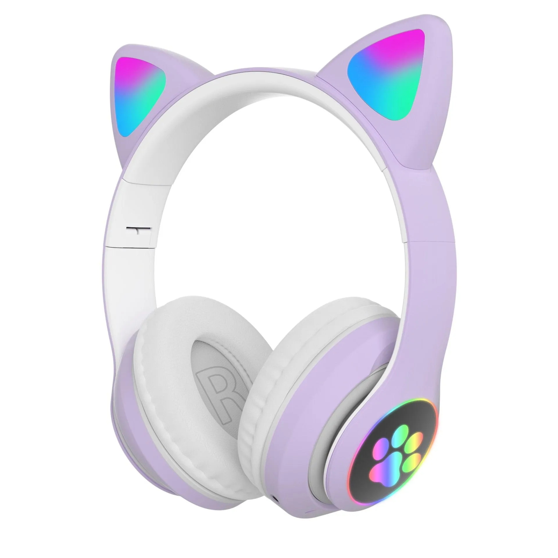 Qearfun Flash Light Cute Cat Ear Headphones