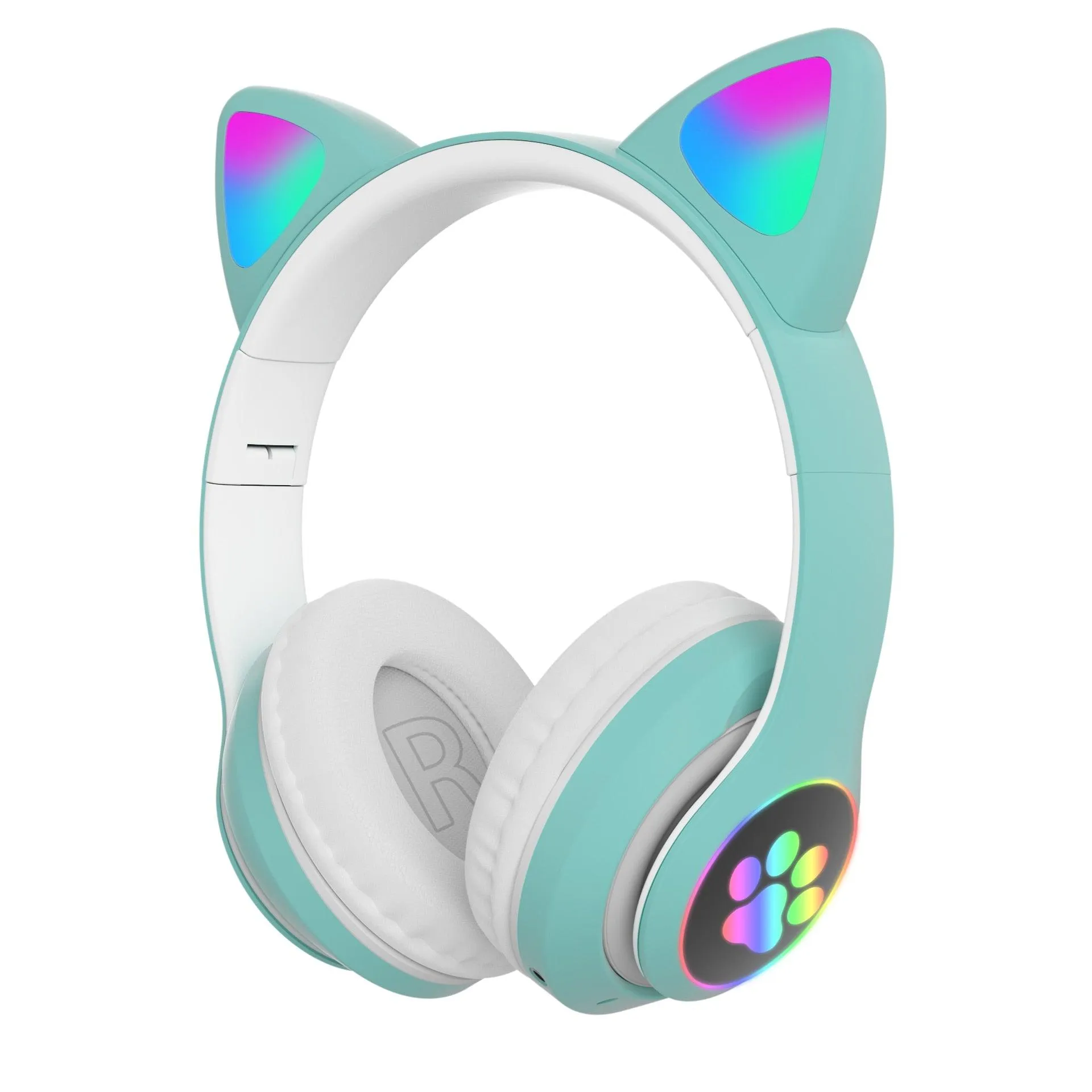 Qearfun Flash Light Cute Cat Ear Headphones