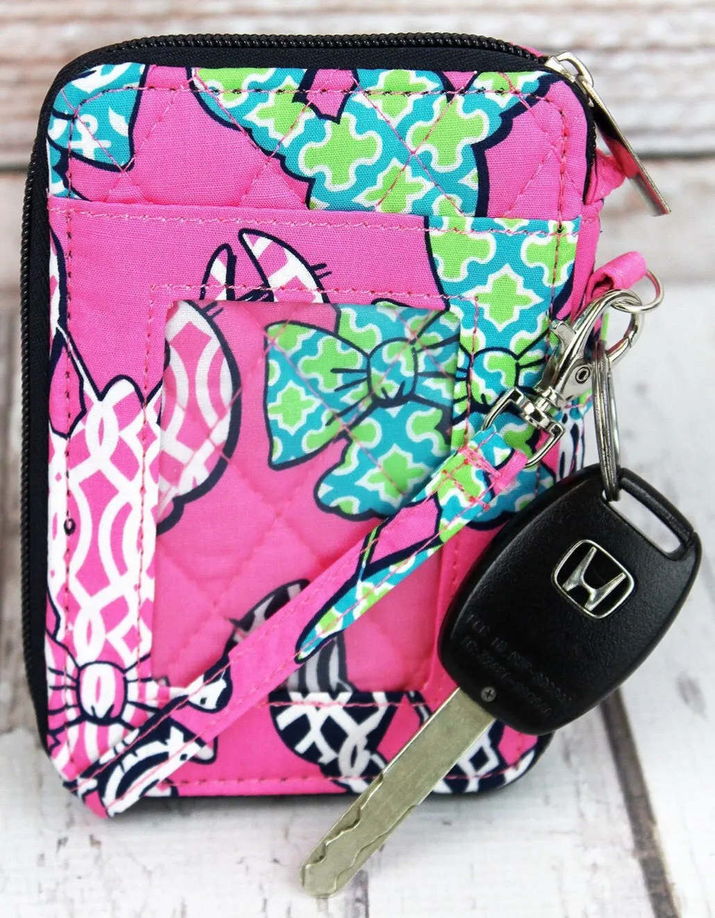 Quilted On The Go Wristlet and ID Holder with Credit Card Slots (NGIL)