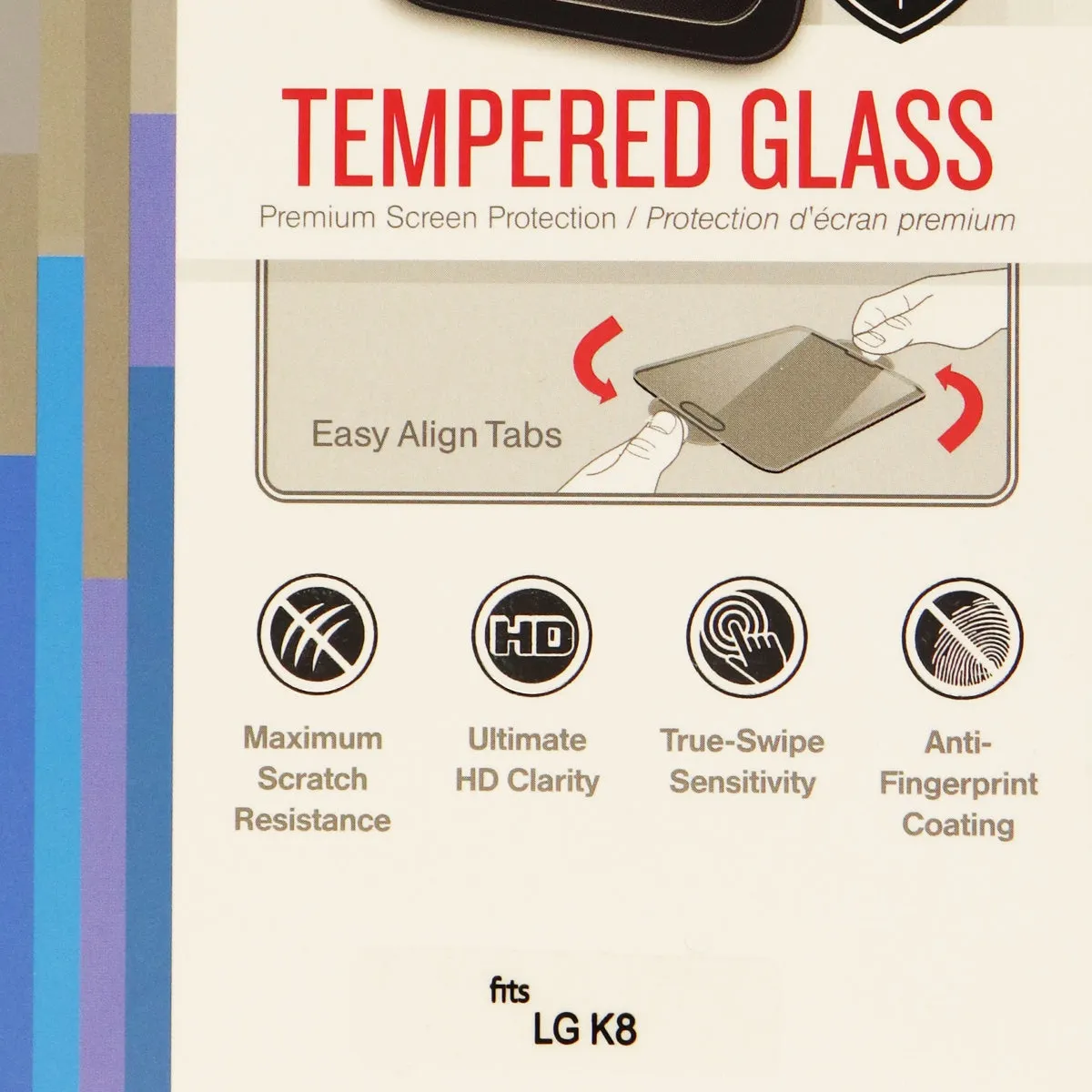 RandomOrder Tempered Glass Screen Protector for the LG K8 - Clear