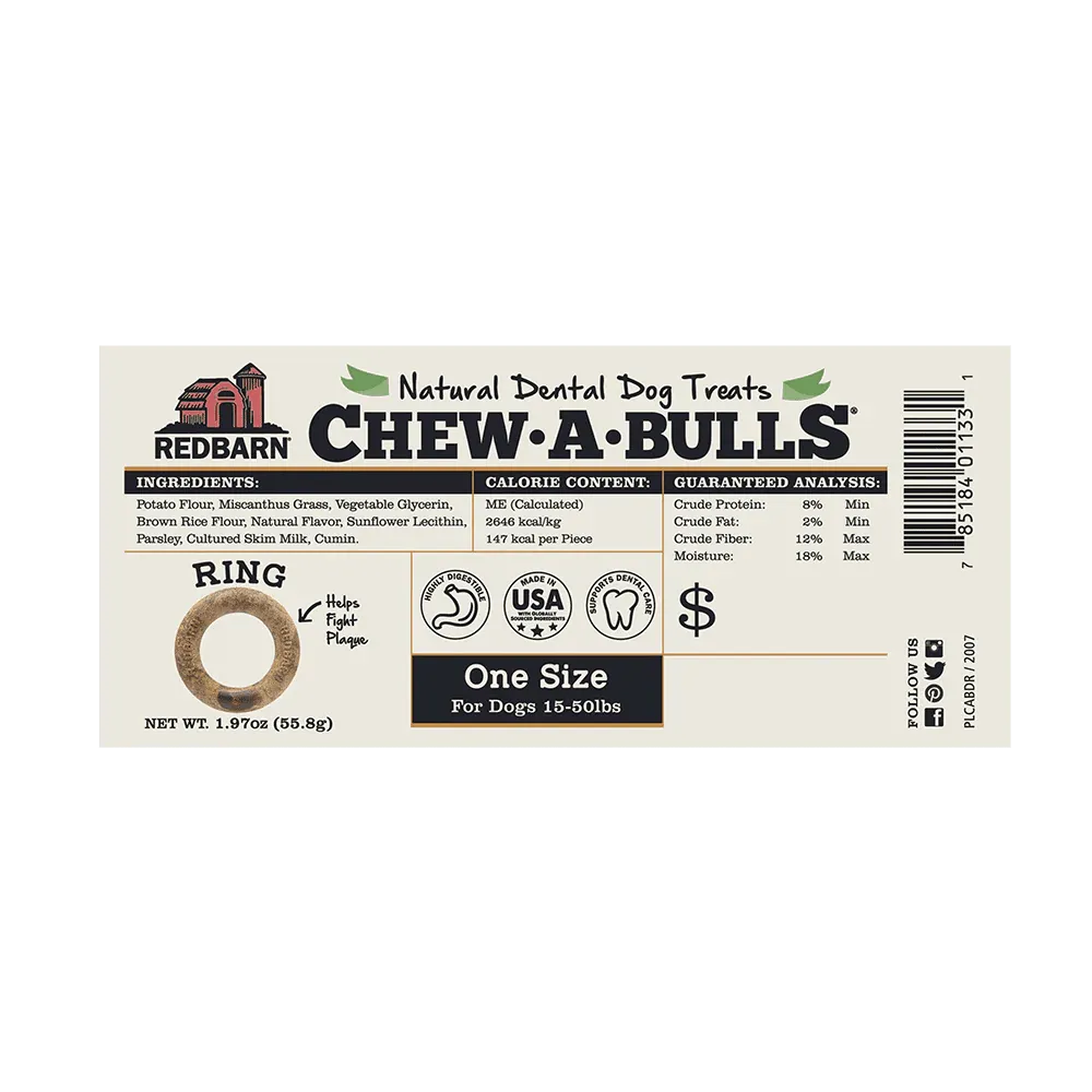 Red Barn Chew-A-Bulls Dental Ring Dog Treats