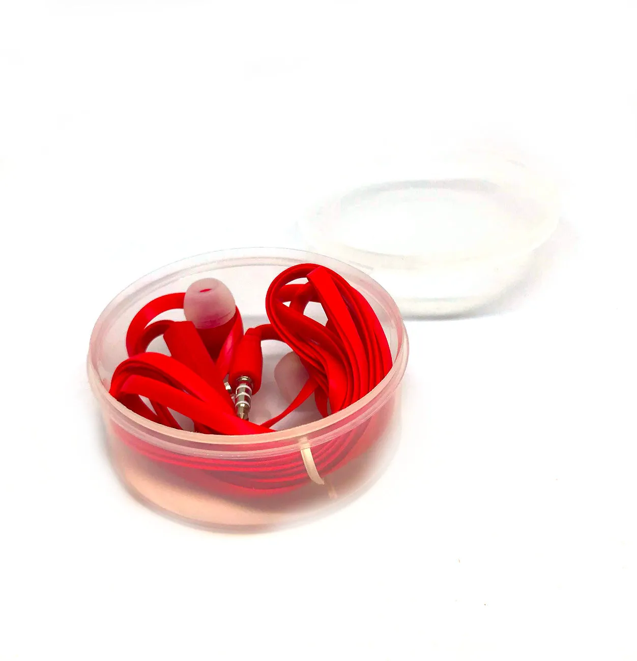 Red Stereo Deluxe Earbuds With Microphone